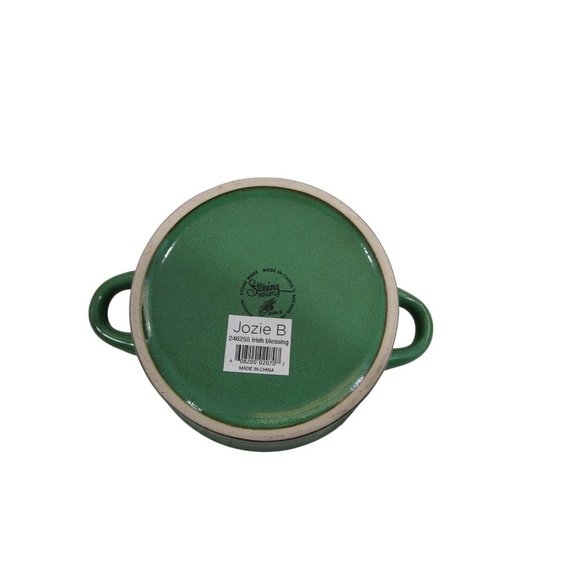 Irish Blessing Covered Soup Stew Bowl Handles Ceramic Spoon New No Box Jozie B - Picture 8 of 15